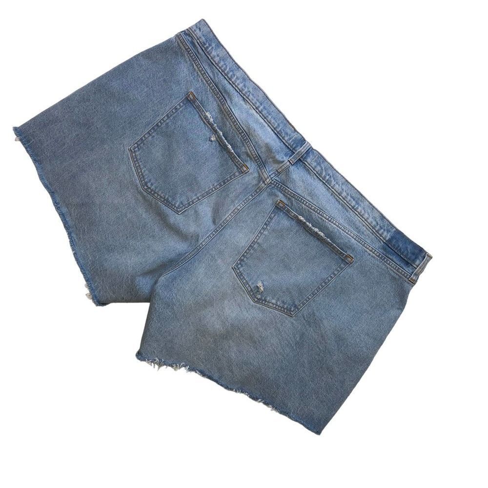 Abercrombie & Fitch Curve Love Distressed Blue Low Rise 90's Baggy Shorts- 37x24 - Picture 2 of 10